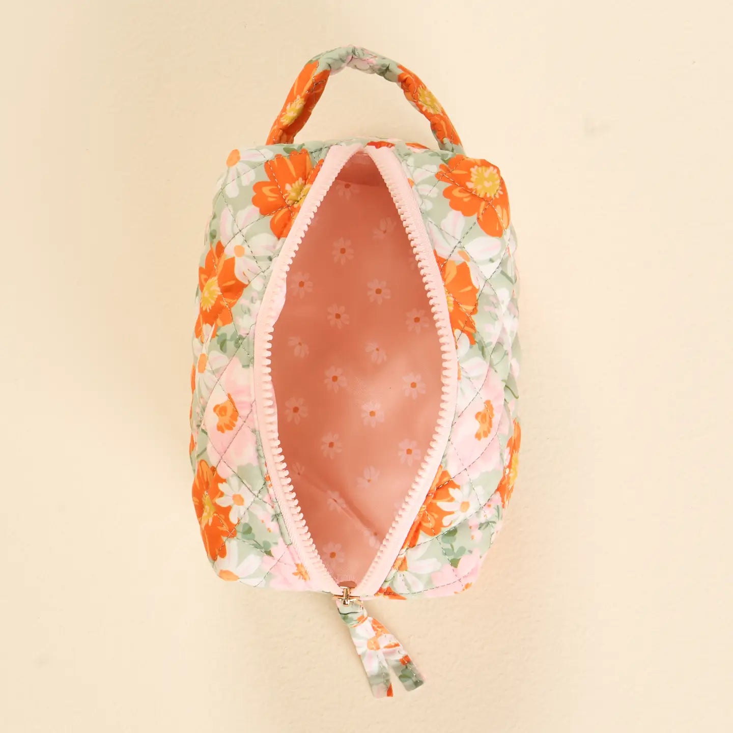 Essentials Quilted Cosmetic Pouch | Bouquet Beauty Sage