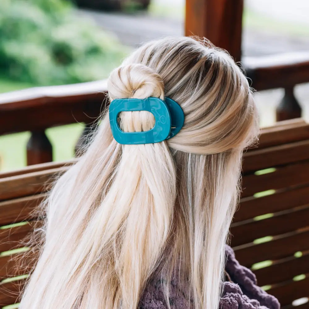 Teleties | Teal with It | Flat Round Clip | Assorted Sizes