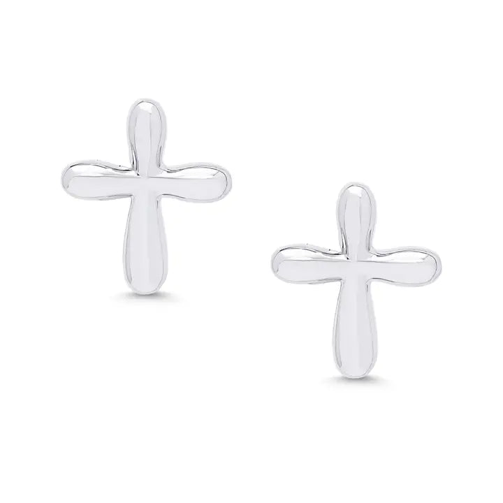 Stud Earrings | Sterling Silver | Cross