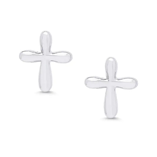 Stud Earrings | Sterling Silver | Cross
