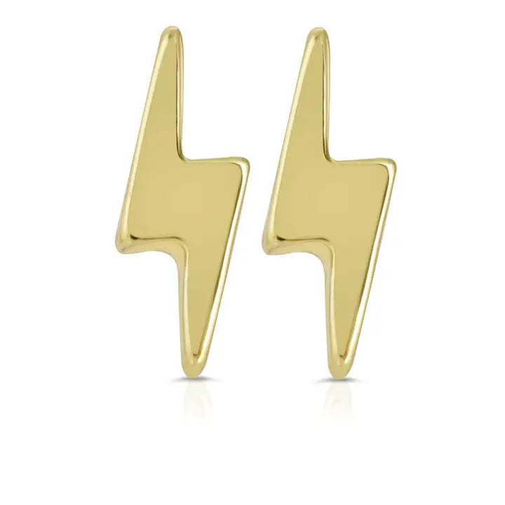 New Moon Gold Earrings | Electric Bolt