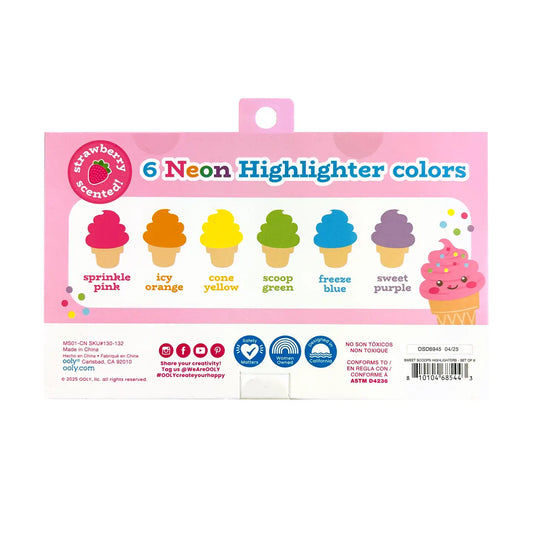 Sweet Scoops Neon Highlighters - Strawberry Scented