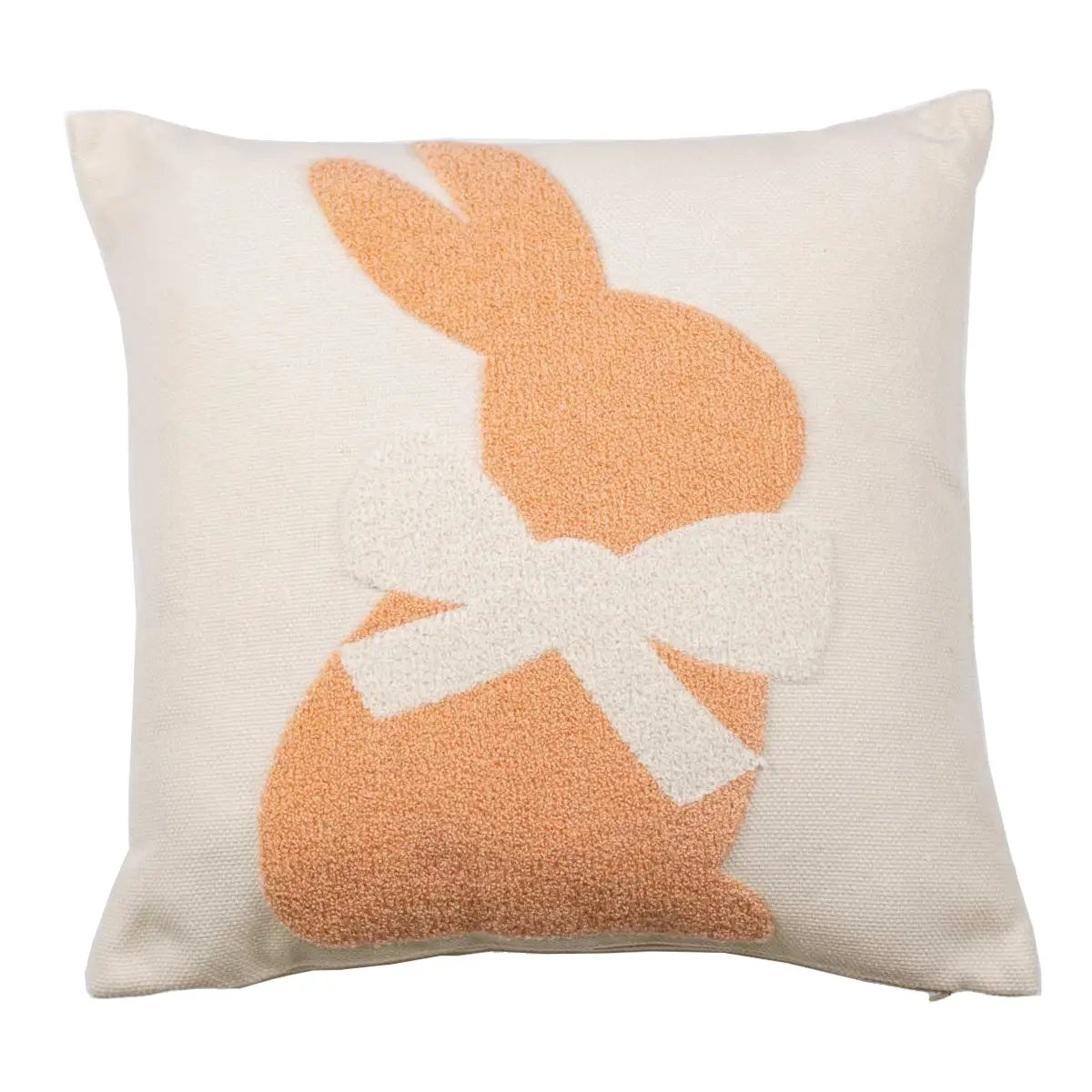 Embroidered Bunny Pillow | Oat/Pink