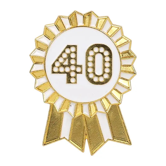 Luxe Gold Enamel Birthday Pin Badge | 40
