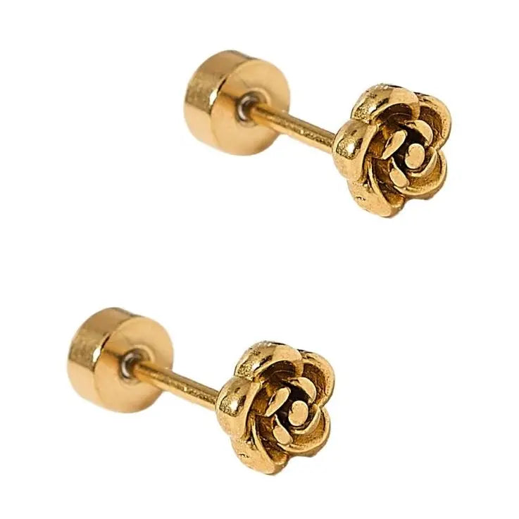 Screwback Stud Earrings | Rose Gold