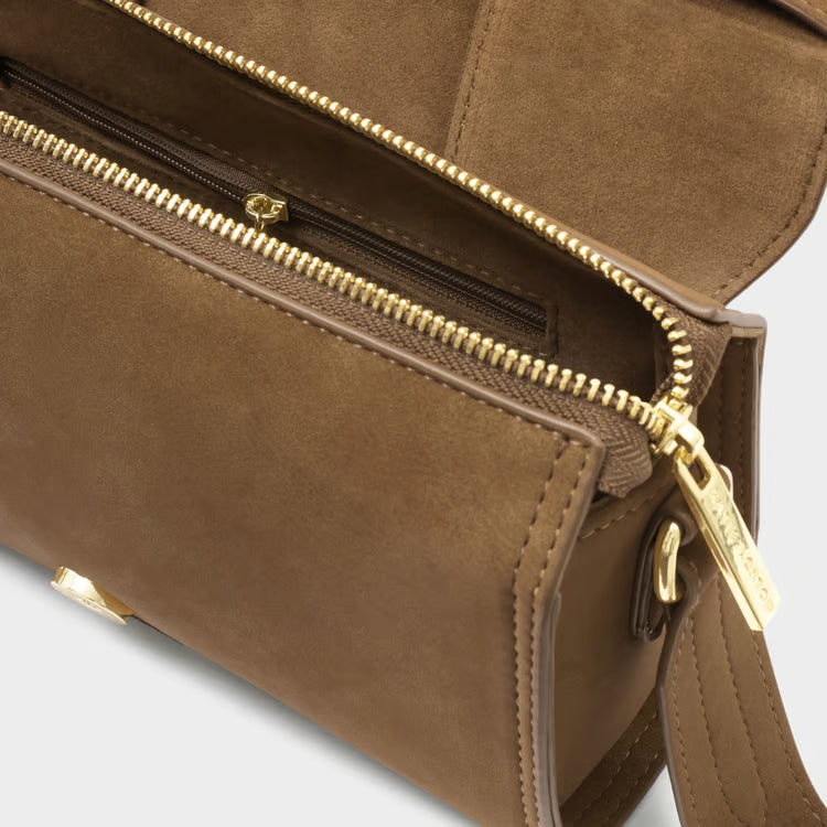 Taya Suedette Crossbody Bag | Caramel