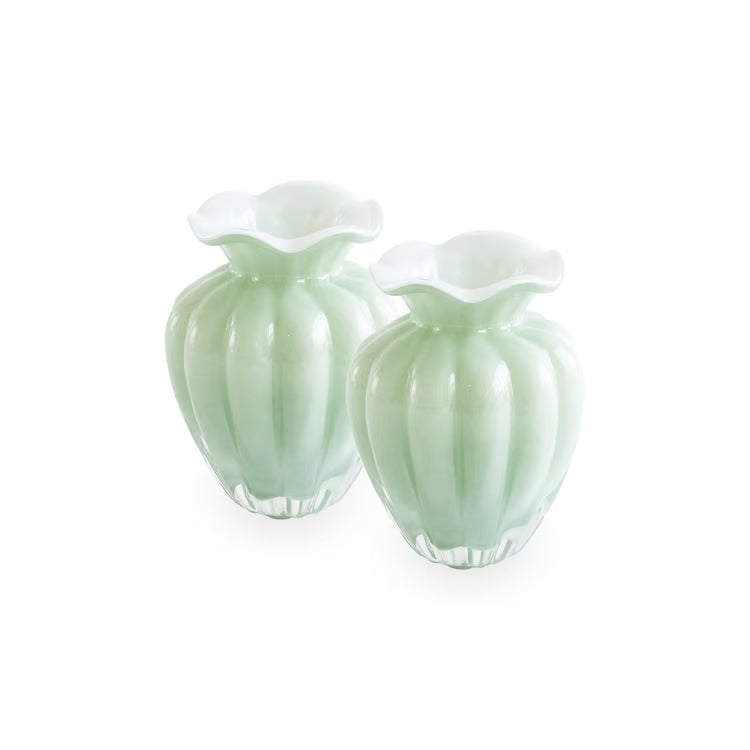 Glass Petal Small Vase | Pistachio
