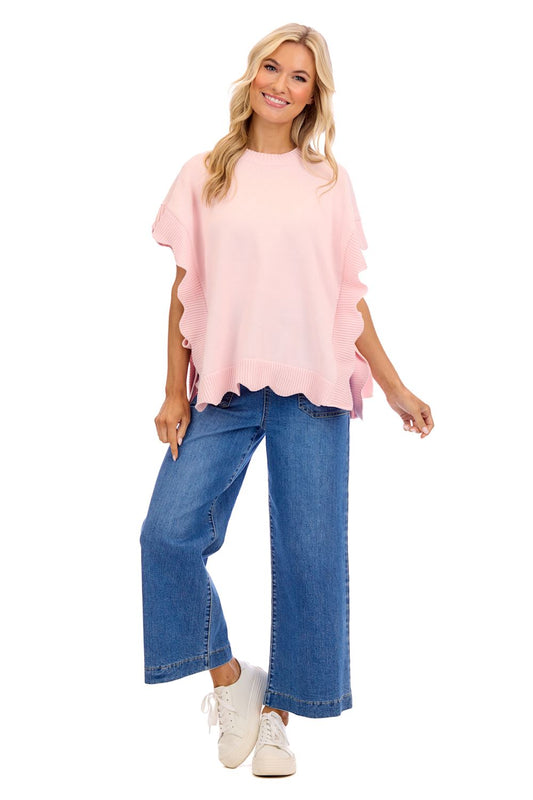 Pink Rigsby Scallop Sweater