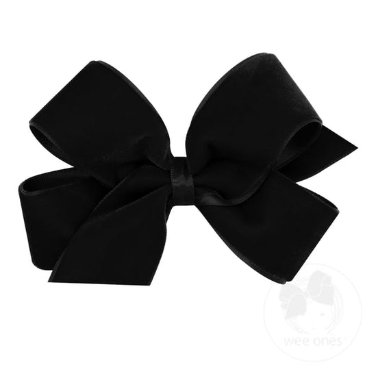 Medium Classic Velvet Bow with Satin Lining | Black