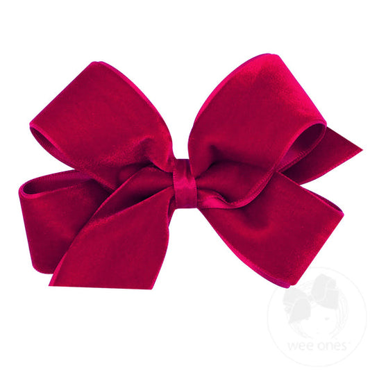 Medium Classic Velvet Bow with Satin Lining | Cardinal