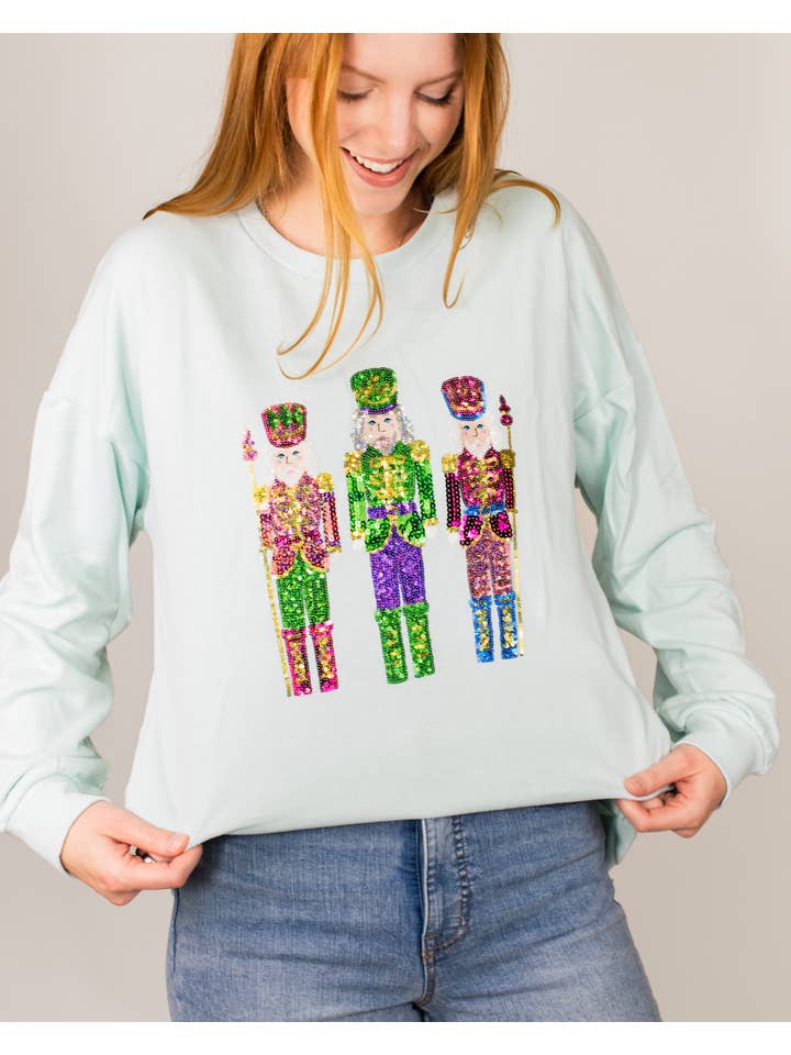 Candy Nutcracker Sequin Sweatshirt