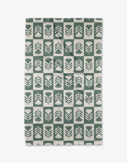 Tea Towel | Green Flower Patch