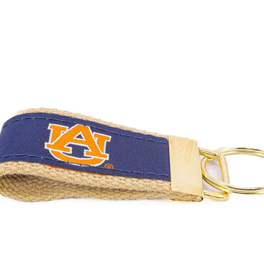 Woven Ribbon Keychain | Auburn