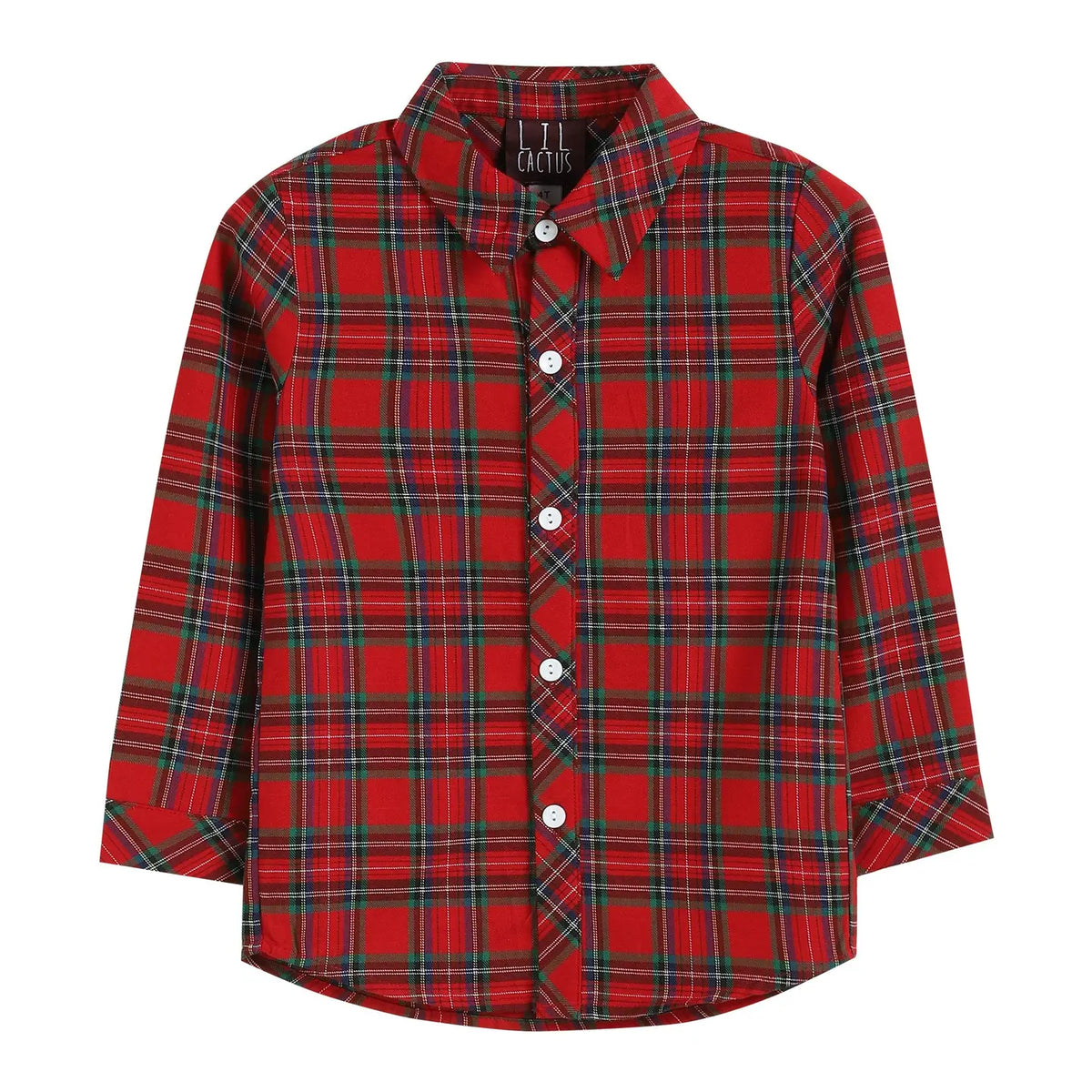Red and Green Tartan Boy Dress Shirt