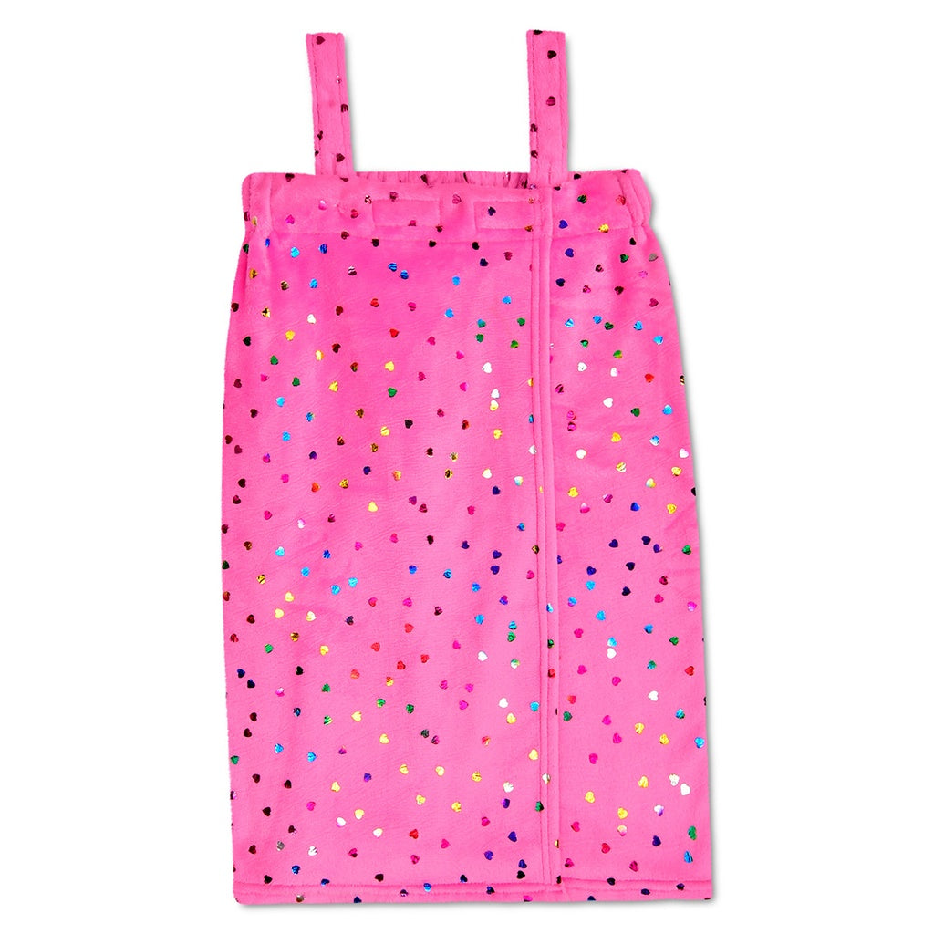 Spa Wrap | Bright Pink Foil Hearts