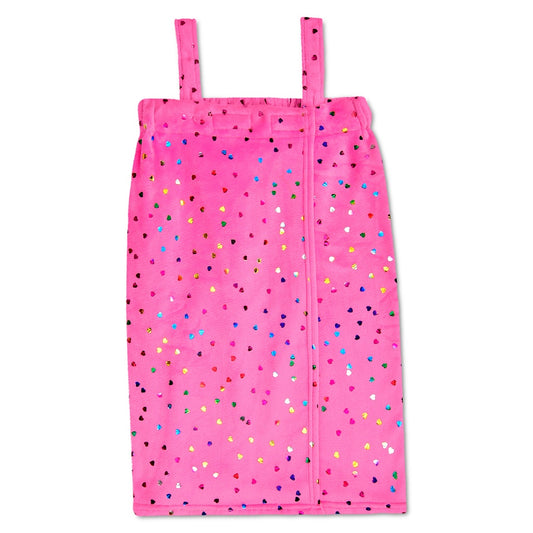 Spa Wrap | Bright Pink Foil Hearts