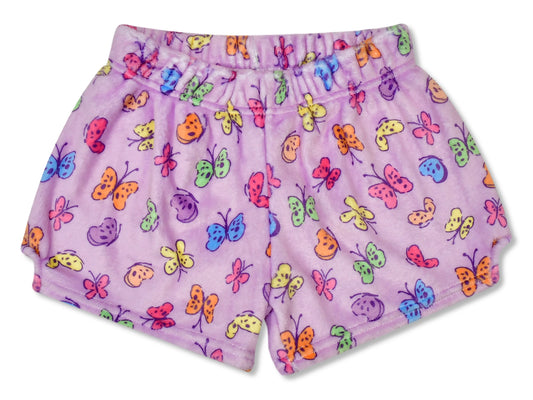 Plush Shorts | Bright Butterflies