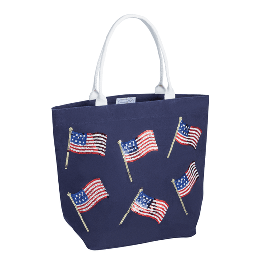 Blue Americana Sparkle Tote