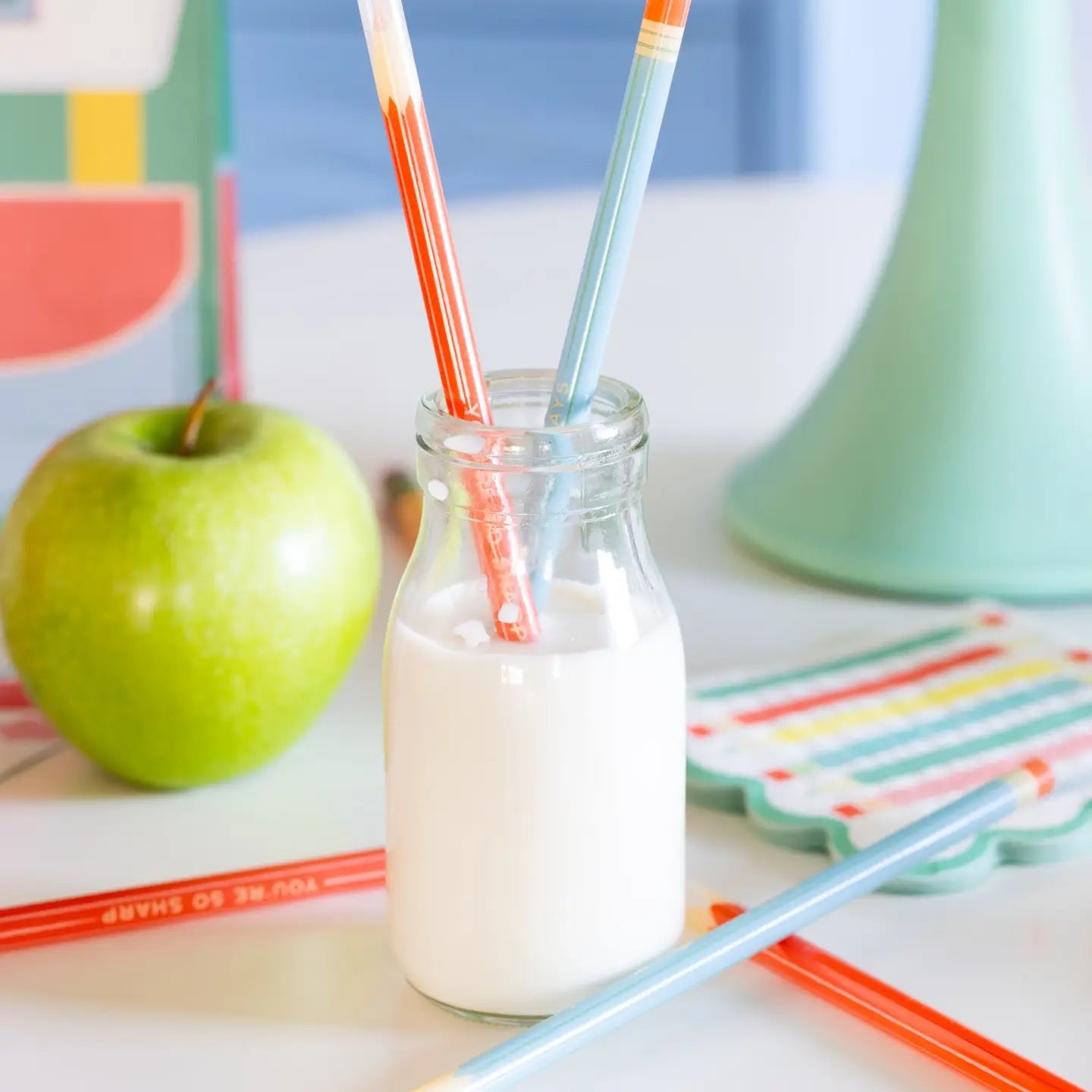 Colored Pencil Reusable Straws