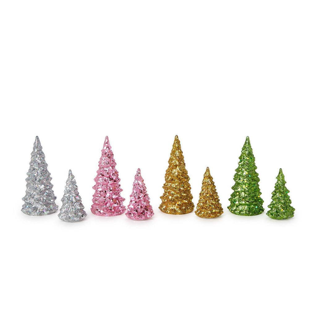 Mini Light-Up Glitter Trees | Assorted Sizes