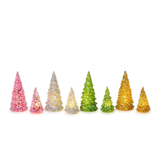 Mini Light-Up Glitter Trees | Assorted Sizes