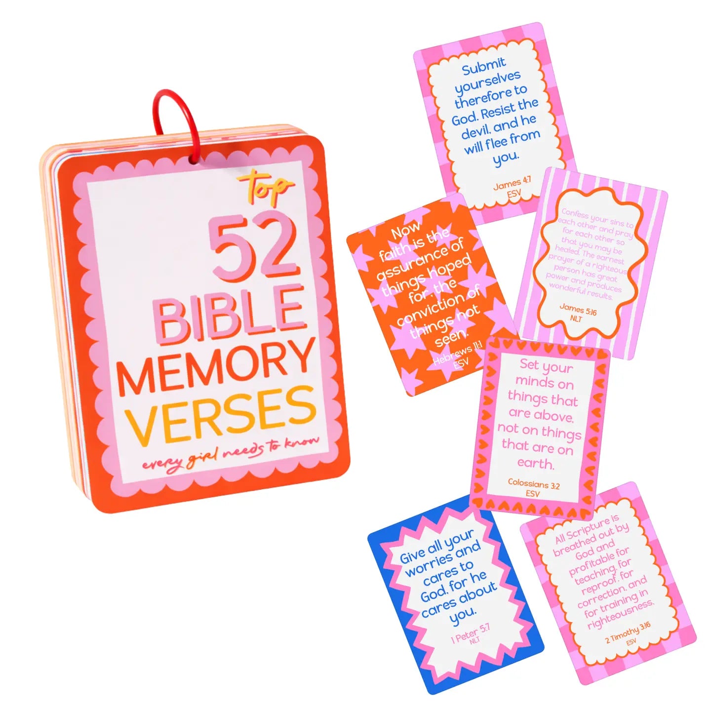 Kids Bible Memory Cards | Pink