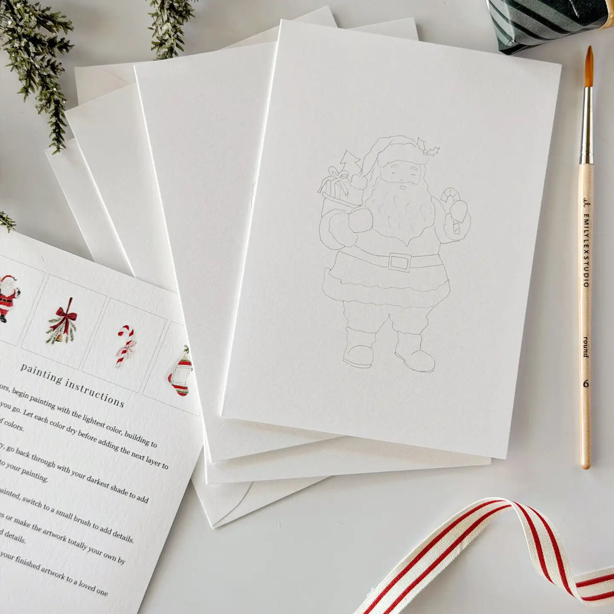 Paintable Notecards | Classic Christmas