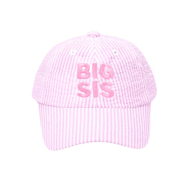 Baseball Hat | Striped Big Sis w/Bow | Baby/Toddler