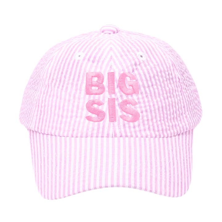 Baseball Hat | Striped Big Sis w/Bow | Youth