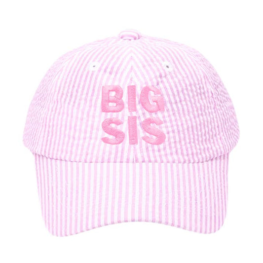Baseball Hat | Striped Big Sis w/Bow | Youth