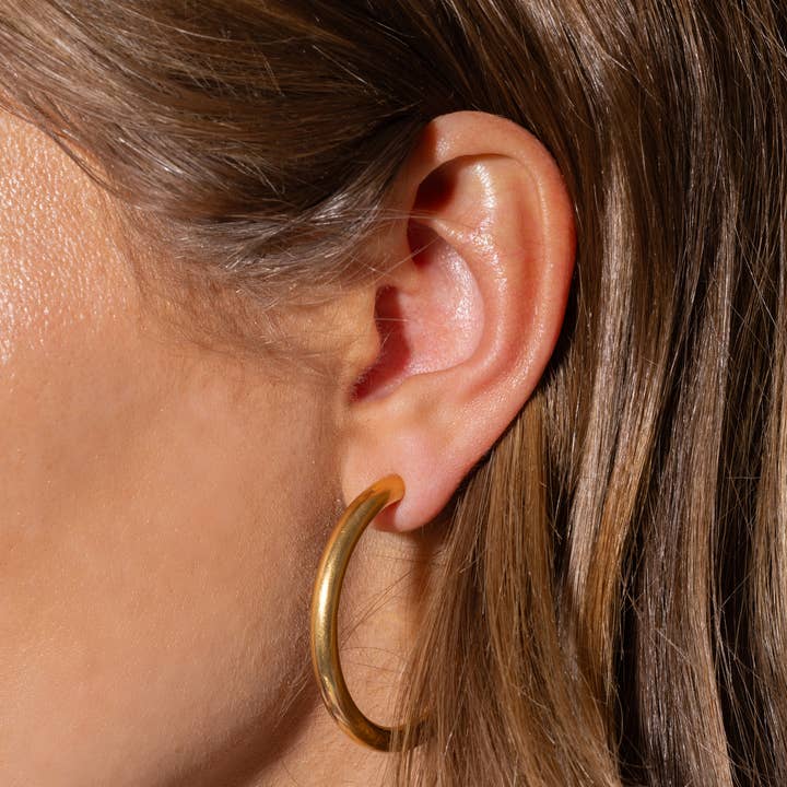 Large Hoop Earrings | Gold-Plated | Terry