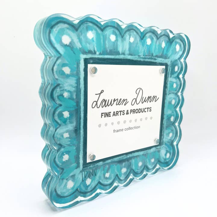 Acrylic Frame | Teal Scallops