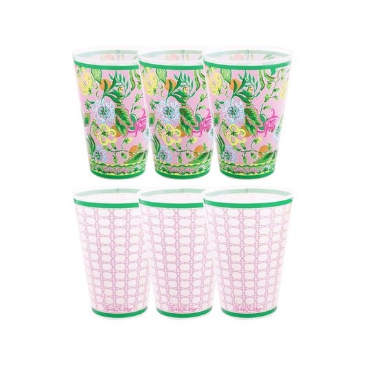 Pool Cups | Via Amore Spritzer/Conch Shell Pink Caning