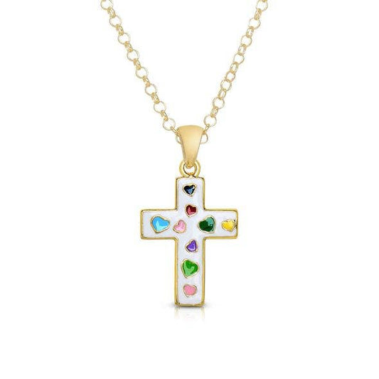 Cross Necklace | White