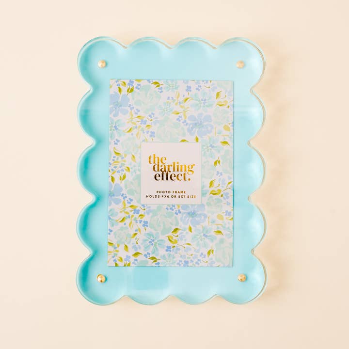 Rectangle Scalloped Acrylic Frame | Blue