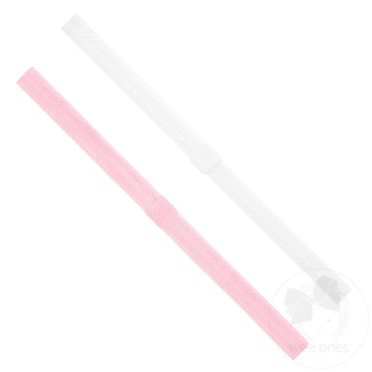 Two Pack Narrow Stretch Add-A-Bow Baby Girl Headbands