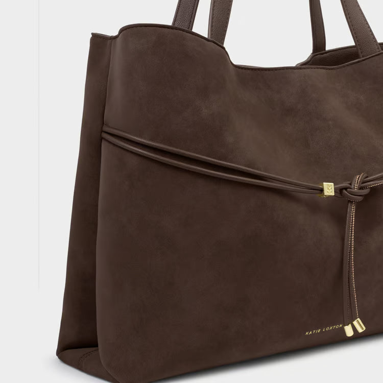 Lori Tote Bag | Bitter Chocolate Suedette