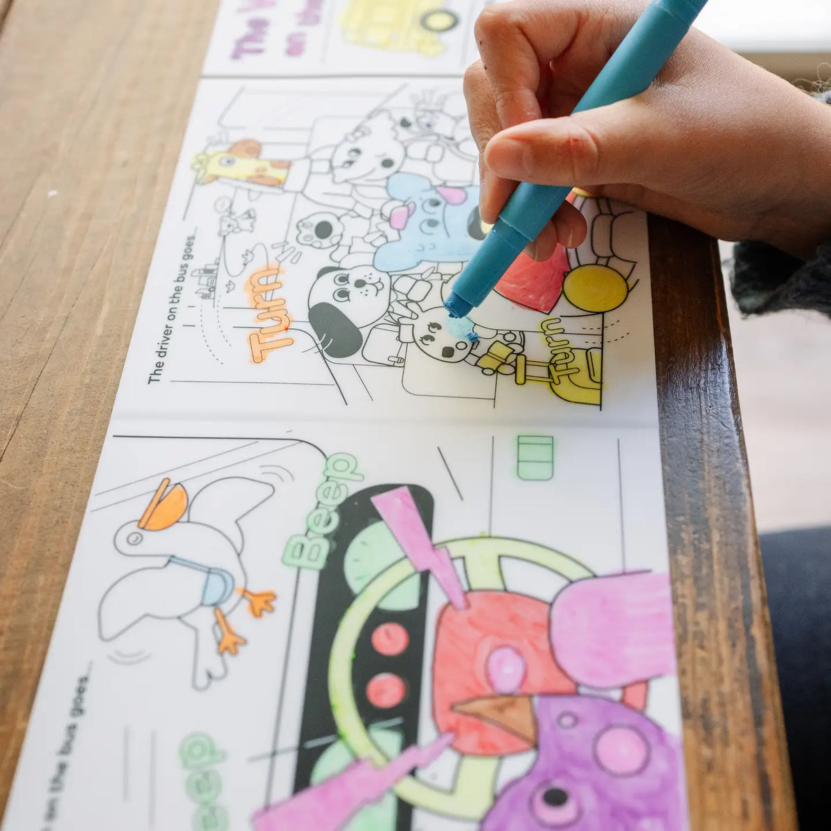 Reusable Coloring Book | Wheels On the Bus