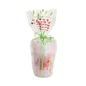 Holiday Party Cup & Straw Set | Green