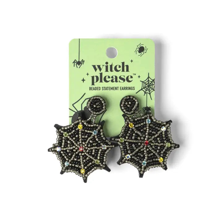 Witch Please | Halloween Statement Earrings | Web