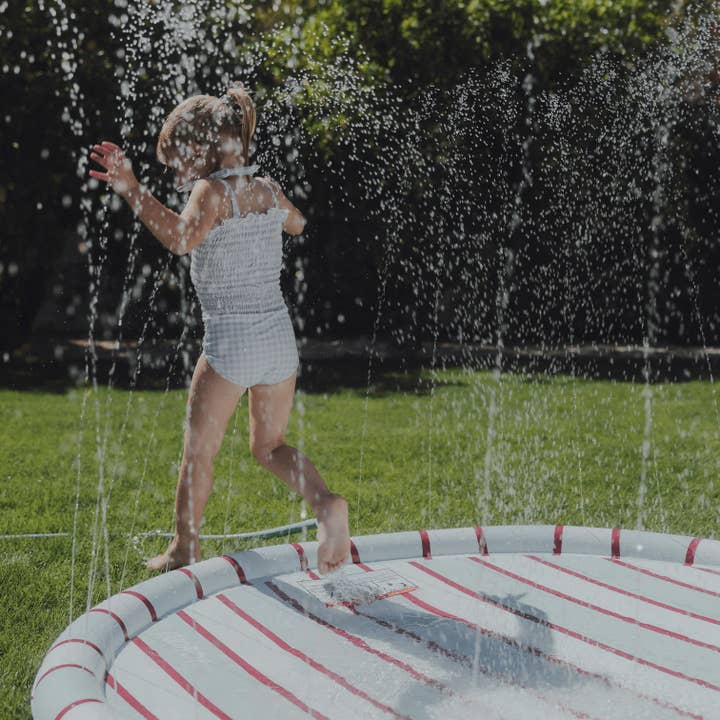 Kids Splash Pad | Blue & Red Striped