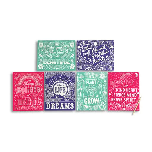 Scratch & Shine: Foil Scratch Art Kit - Amazing Affirmations