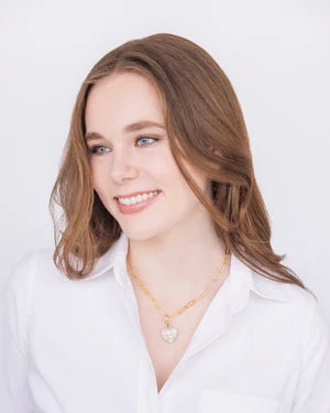 Audrey Heart Necklace | White Turquoise