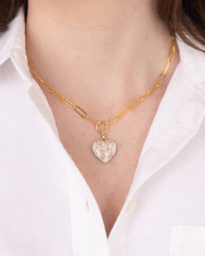 Audrey Heart Necklace | White Turquoise