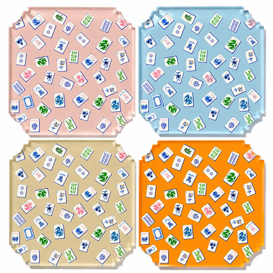 Boxed Acrylic Coaster Set of 4 | Preppy Mahjong