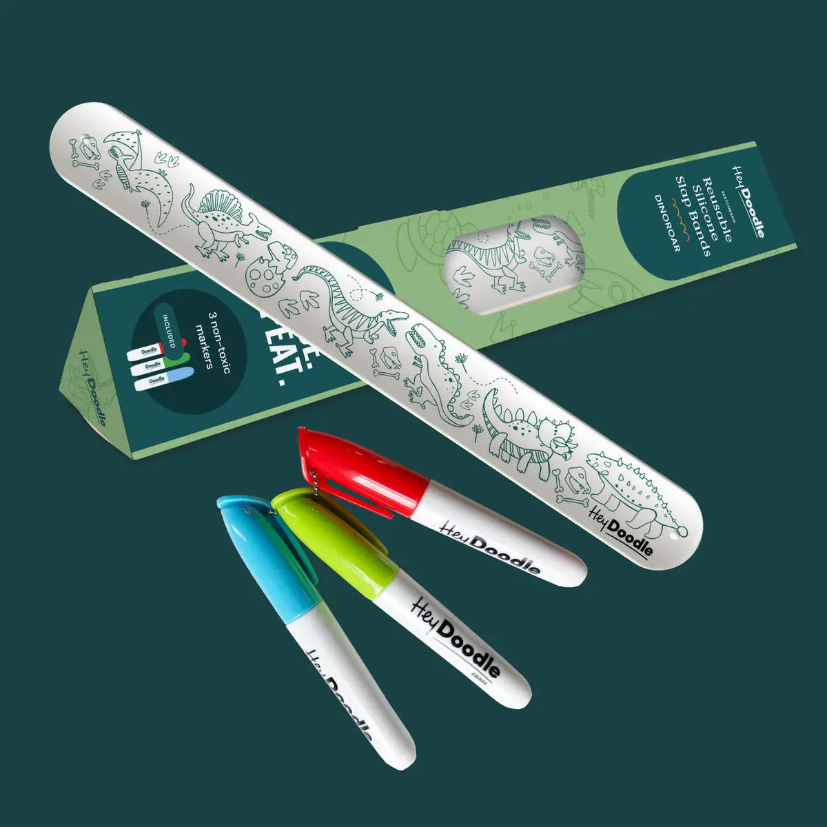 Sketchband Reusable Color-in Slap Bracelet | Dinoroar