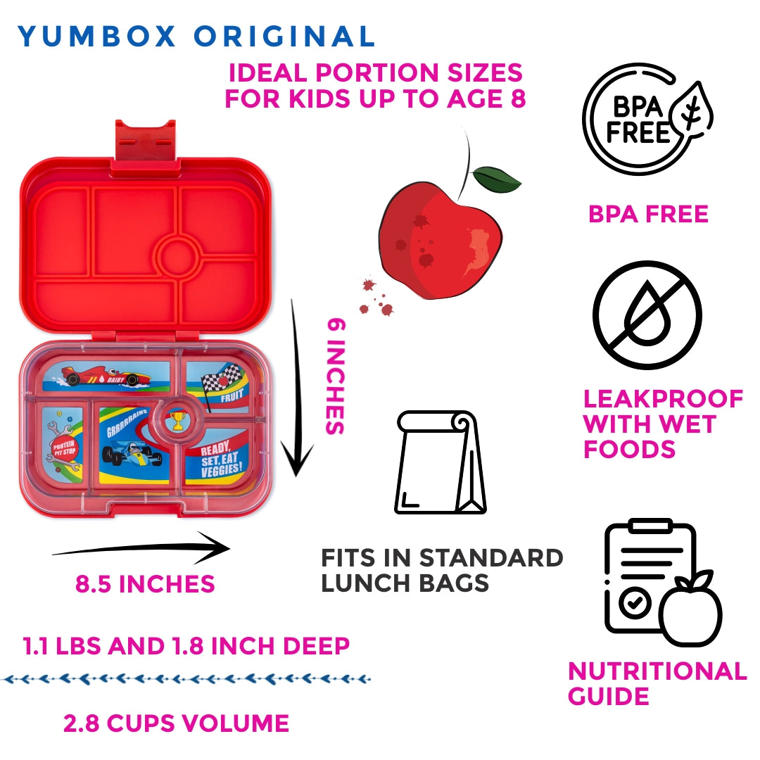 Yumbox Original - Roar Red - Race Cars