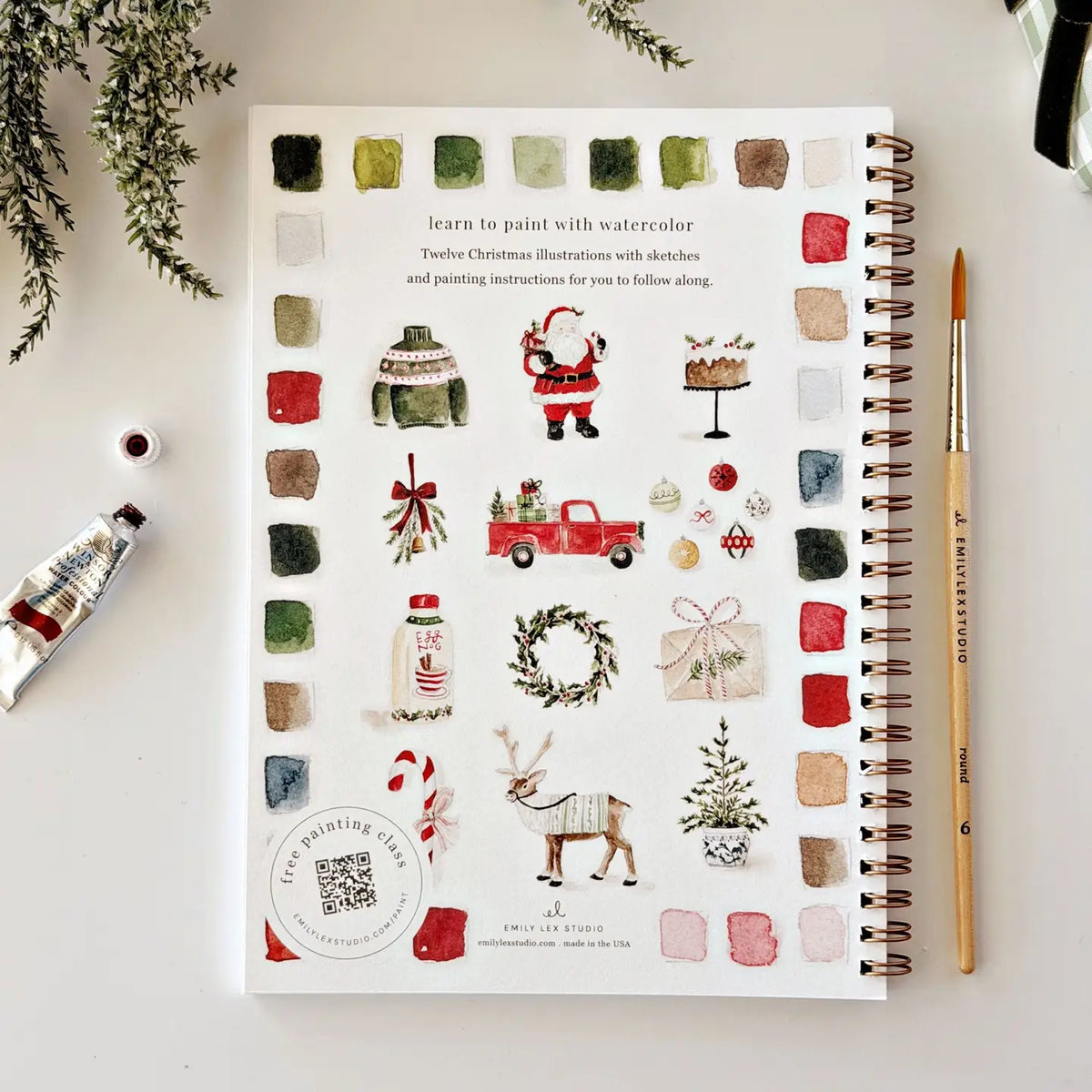 Watercolor Workbook | Classic Christmas