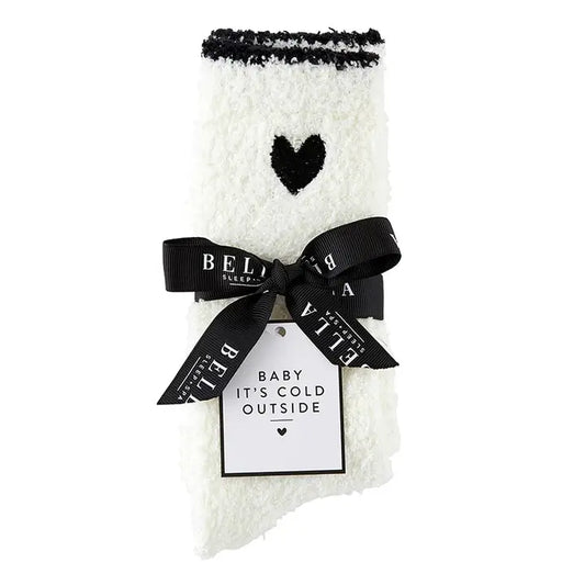 Cozy Socks | Black Trim & Black Heart