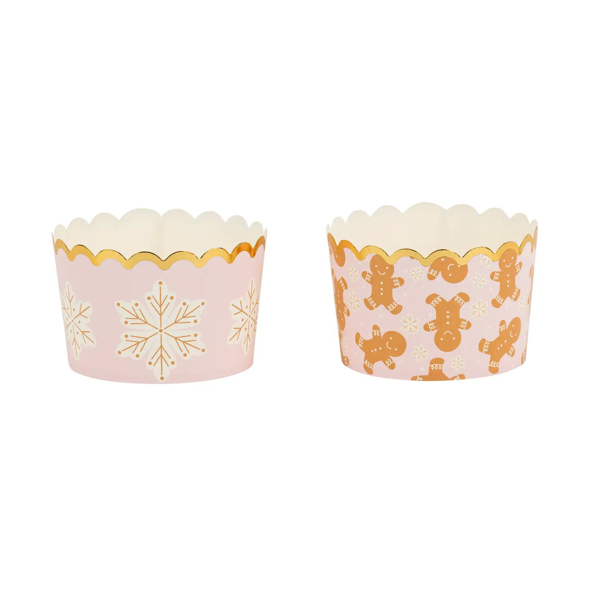 Foiled Gingerbread/Snowflakes Jumbo Food Cups